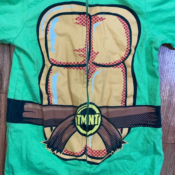 Boys Teenage Mutant Ninja Turtles 1Onesie Pajama Size 5 Green Costume - Picture 2 of 7